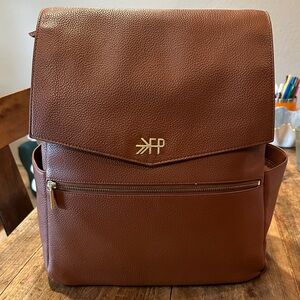 Freshly Picked Brown Leather Baby Bag